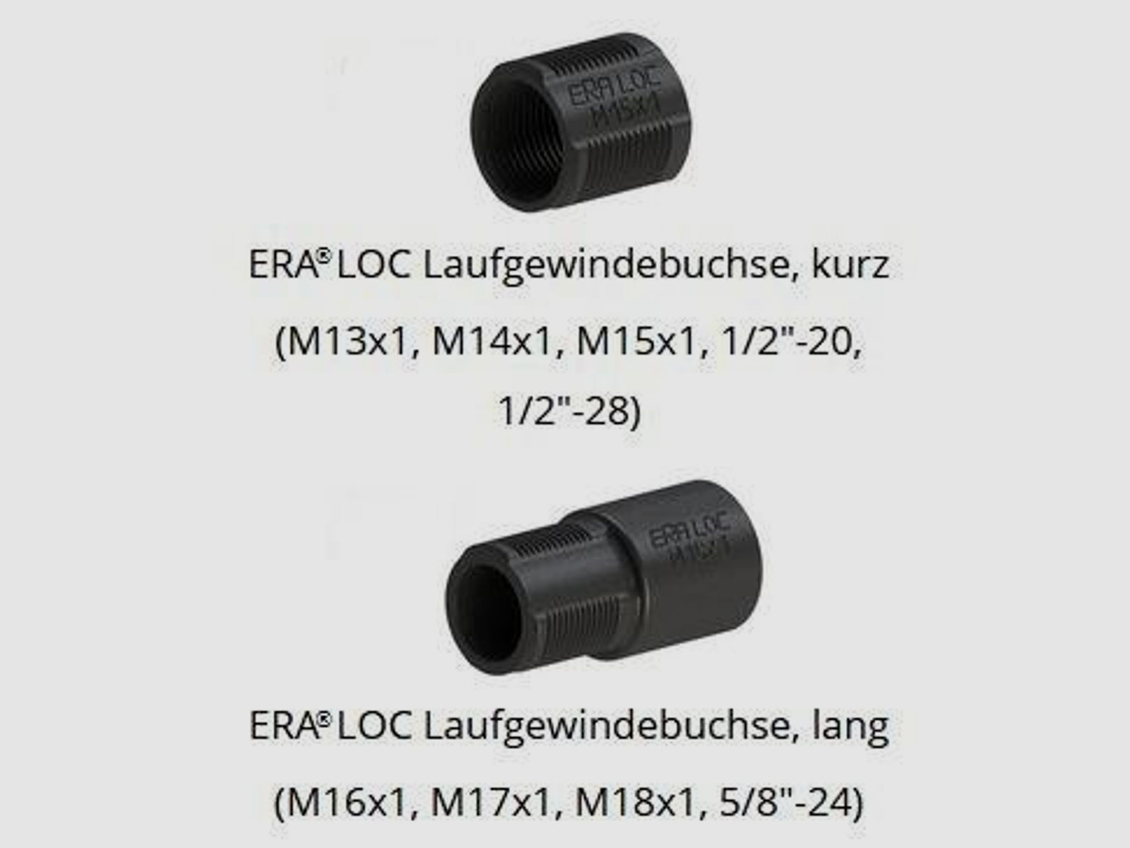 ERATAC Zubehör f. Schalldämpfer ERA®LOC Adapter 1/2'x28 Lauf -GewindeBuchse, kurz