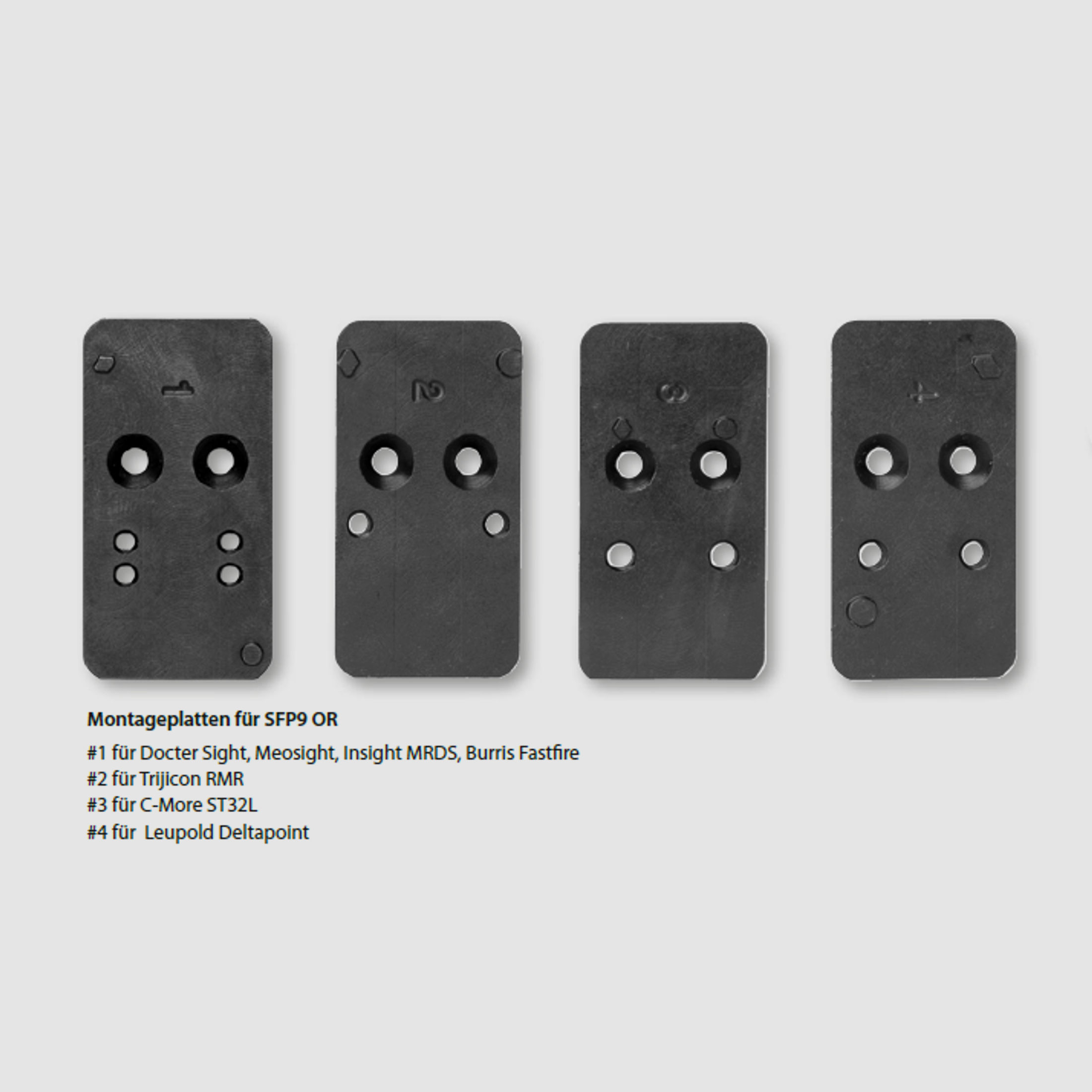 HECKLER & KOCH Montage f. Leuchtpunktvisier Montageplatte Shield/Leupold f. SFP9-OR M3-Gewinde