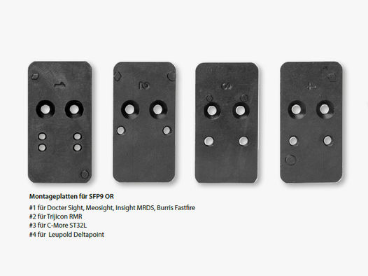 HECKLER & KOCH Montage f. Leuchtpunktvisier Montageplatte Shield/Leupold f. SFP9-OR (neu) M4-Gewinde