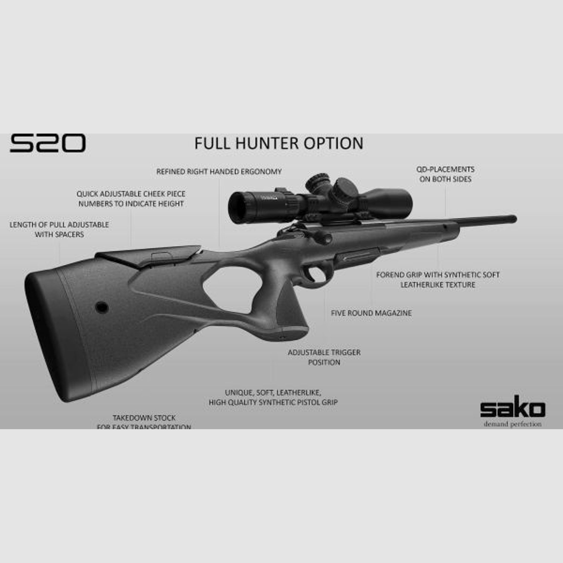 SAKO Repetierbüchse Mod. S20 Hunting Thumbhole .308Win   LL 51cm   -CERA-