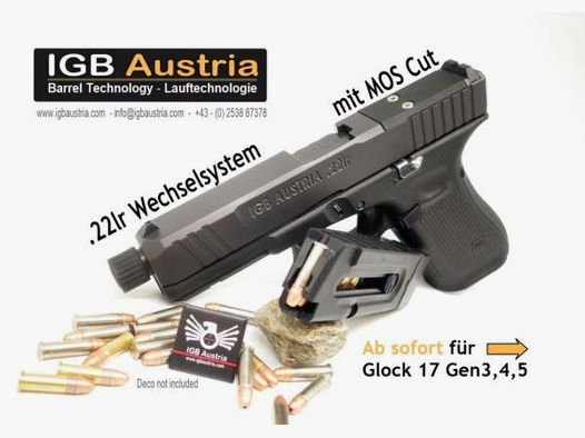 I G B Pistolen-Wechselsystem f. Glock 19/23 mit Gewinde .22lr    Gen3/Gen4