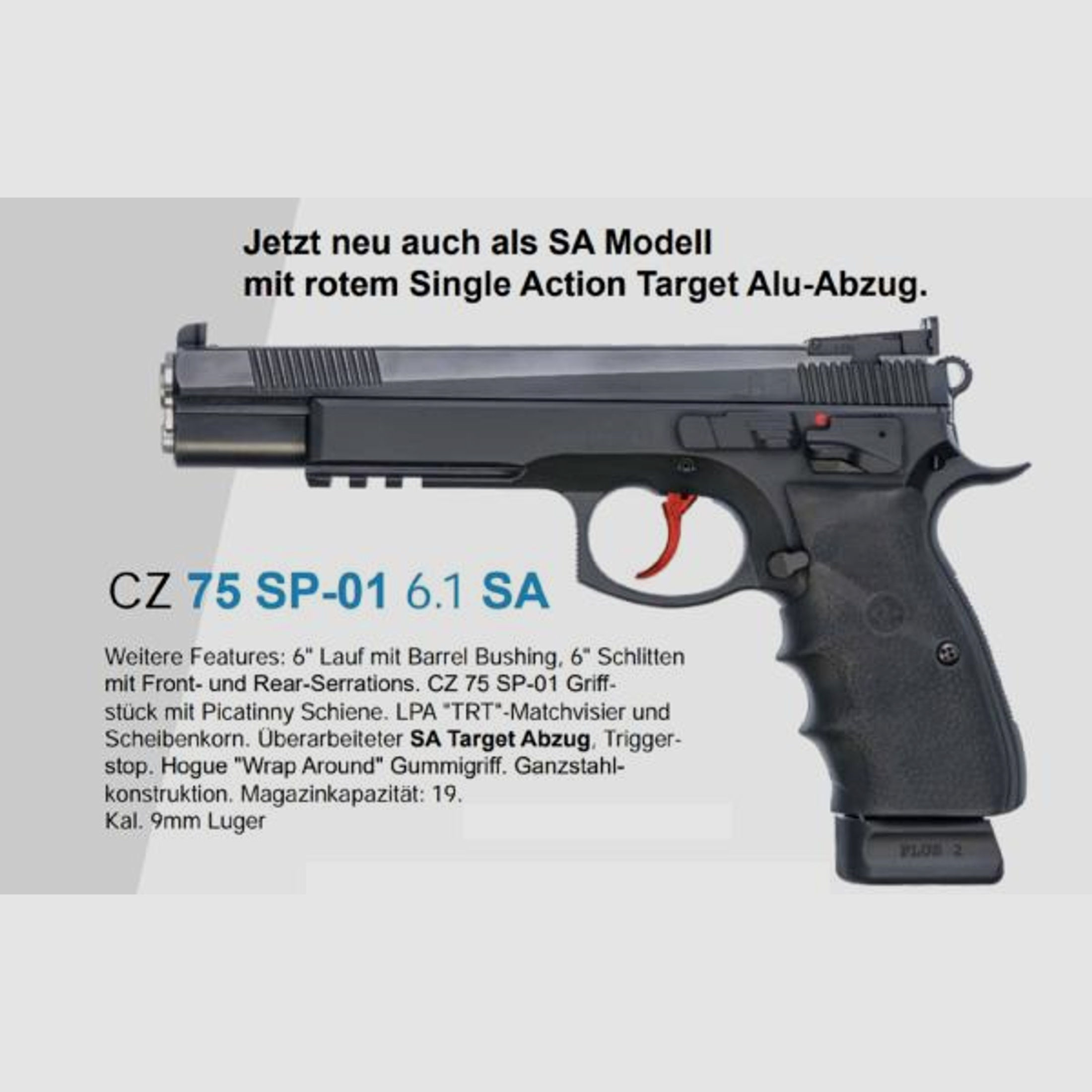 CZ BRNO Pistole Mod. CZ75 SP-01 6.1 SA -6' 9mmLuger  DSB AKAH Exklusiv