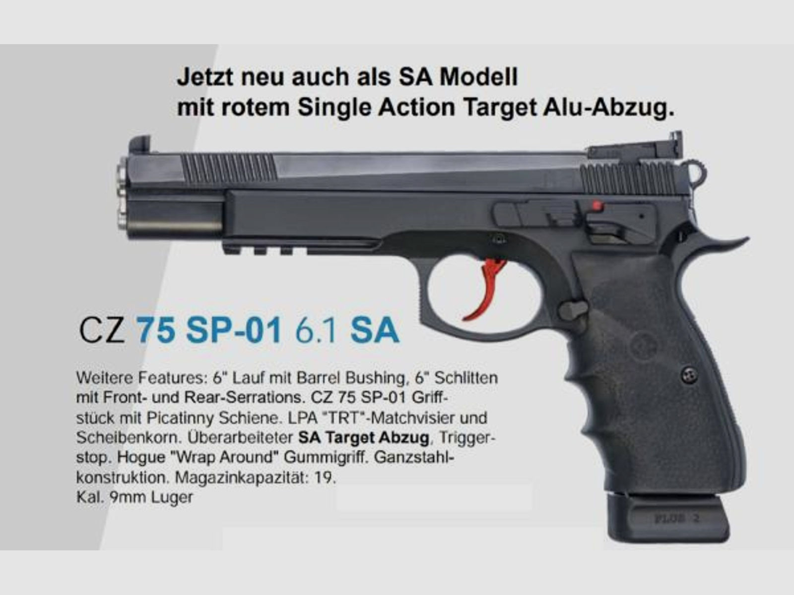 CZ BRNO Pistole Mod. CZ75 SP-01 6.1 SA -6' 9mmLuger  DSB AKAH Exklusiv