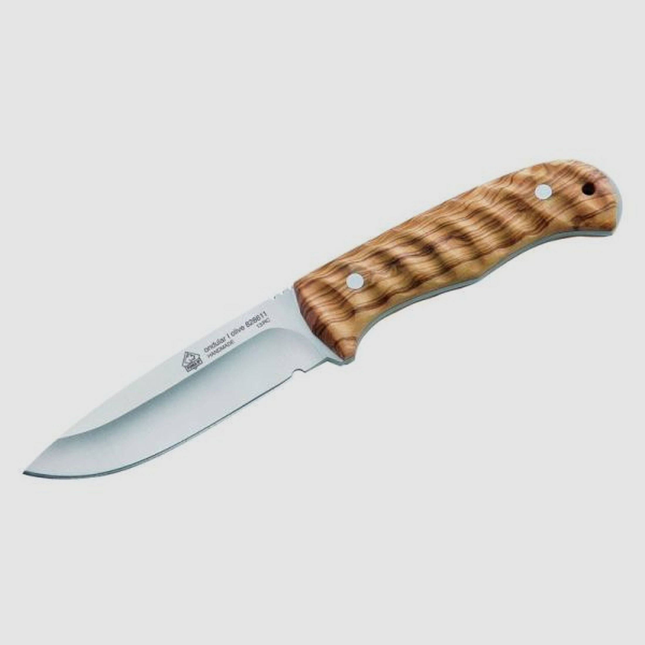 PUMA Feststehendes Messer Olivenholz mit Lederscheide 11,0 cm AN.58-Stahl