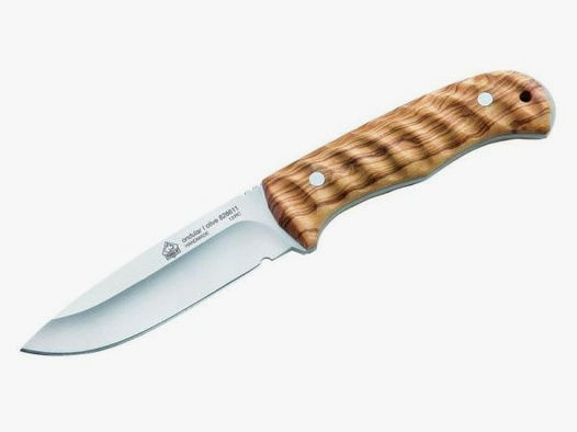 PUMA Feststehendes Messer Olivenholz mit Lederscheide 11,0 cm AN.58-Stahl
