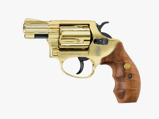 SMITH & WESSON Gasrevolver (SRS) Chiefs Special Gold Edition Kal. 9mm R Holzgriff