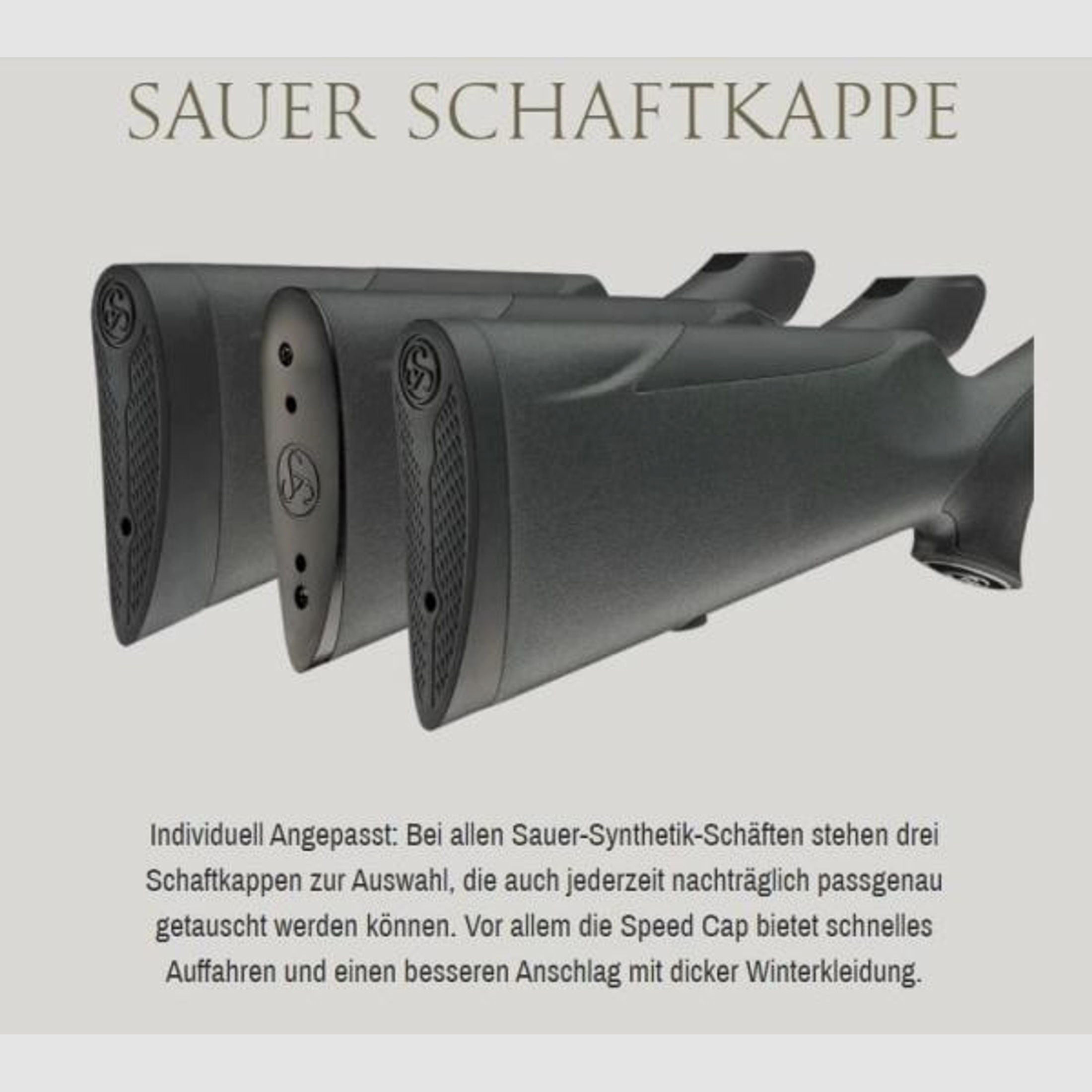 SAUER Schaftzubehör Schaftkappe 35mm (stark) f. 100/101/303/505  LOP=38,5cm