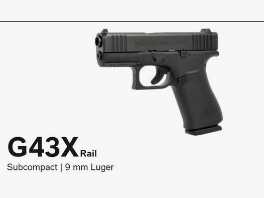 GLOCK Pistole Mod. 43X FS 9mmLuger   Slim-Line m. Rail