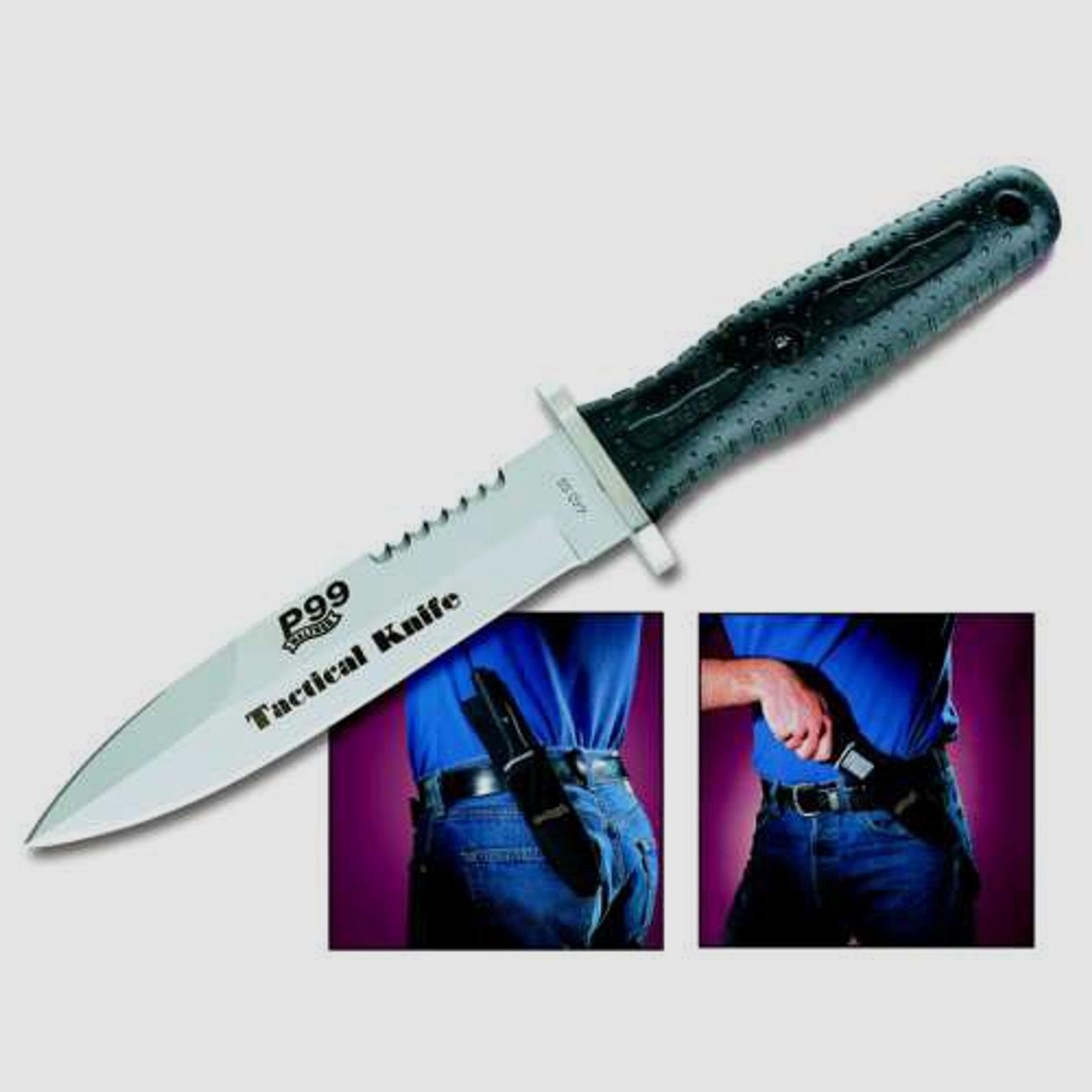 WALTHER Feststehendes Messer P99 Tactical Gummigriff 15,0cm mit Holster