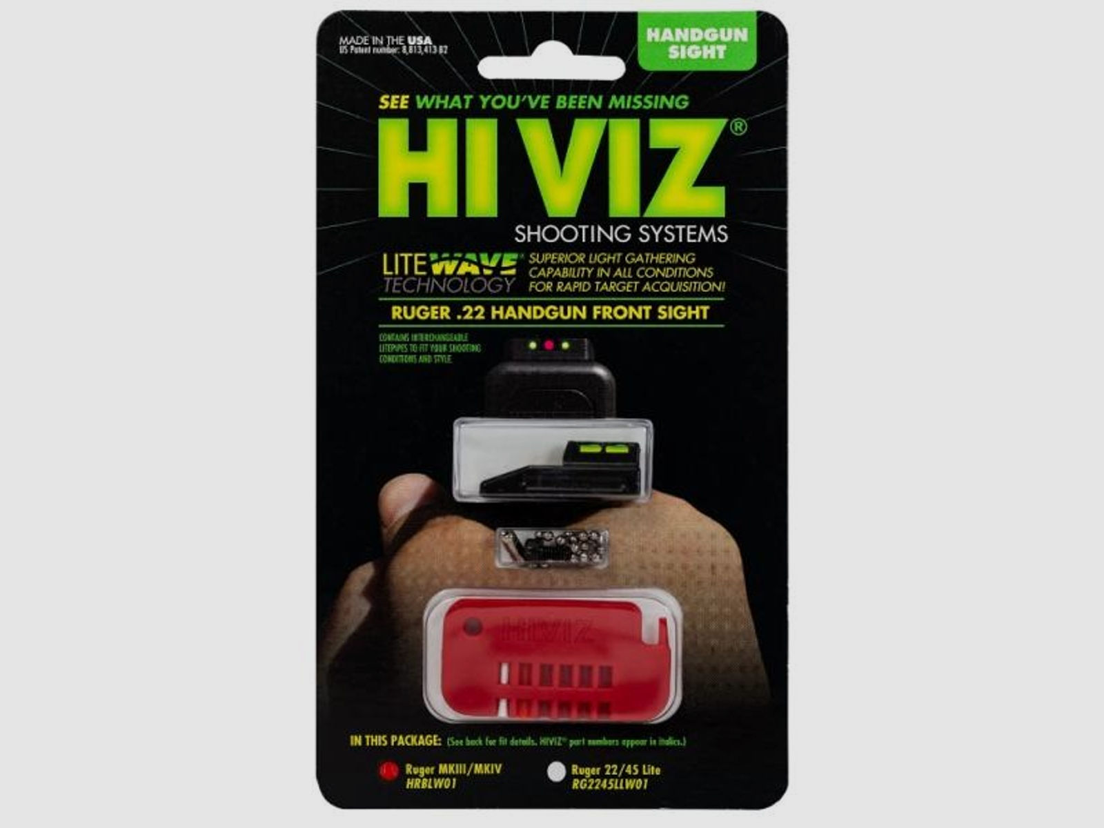 HIVIZ Korn f. Ruger Mark I-IV & Browning Fiber Optic - LiteWave