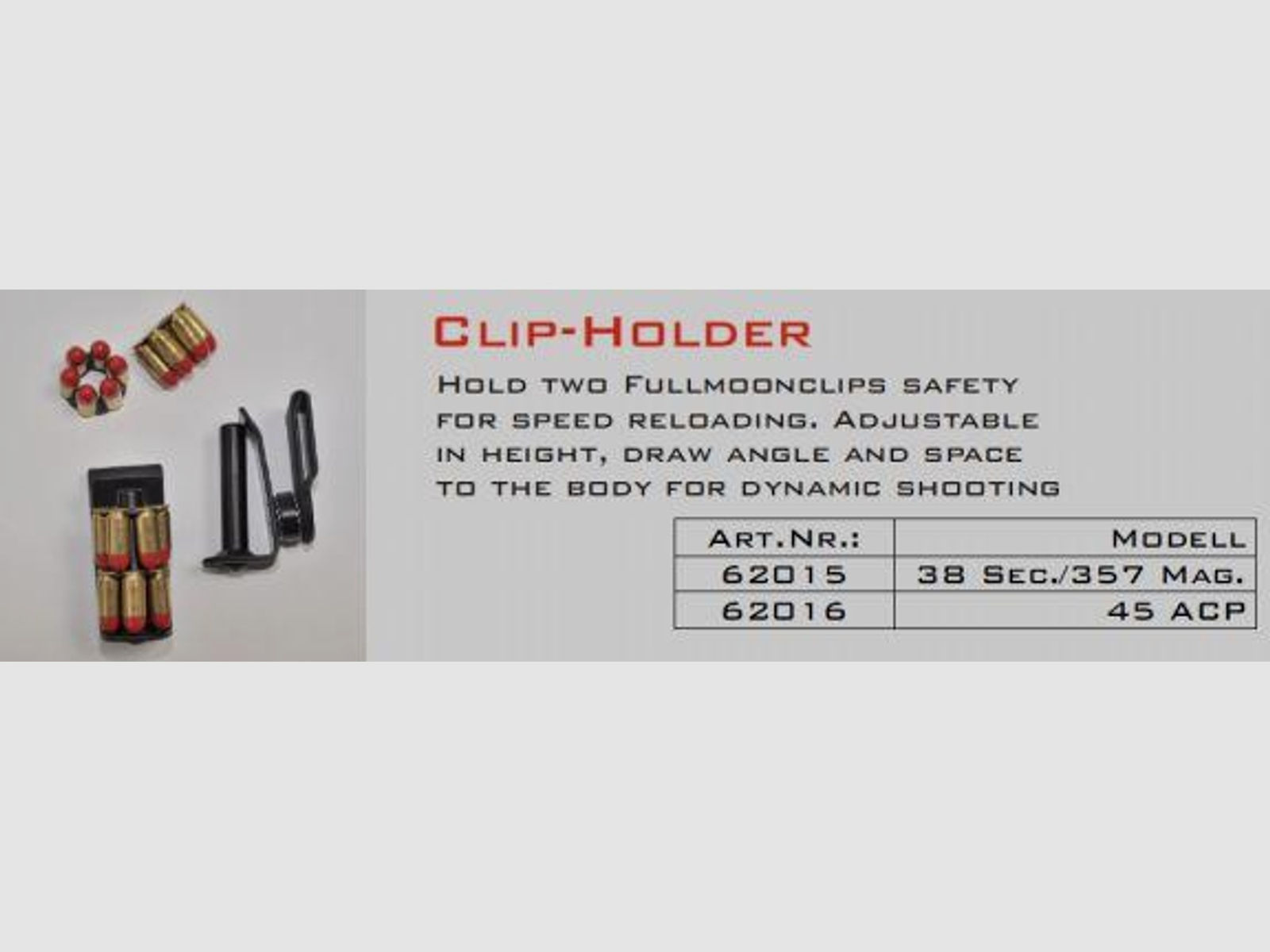 SICKINGER Magazintasche Full Moon Clip Holder 45ACP  -max. 2 Clips