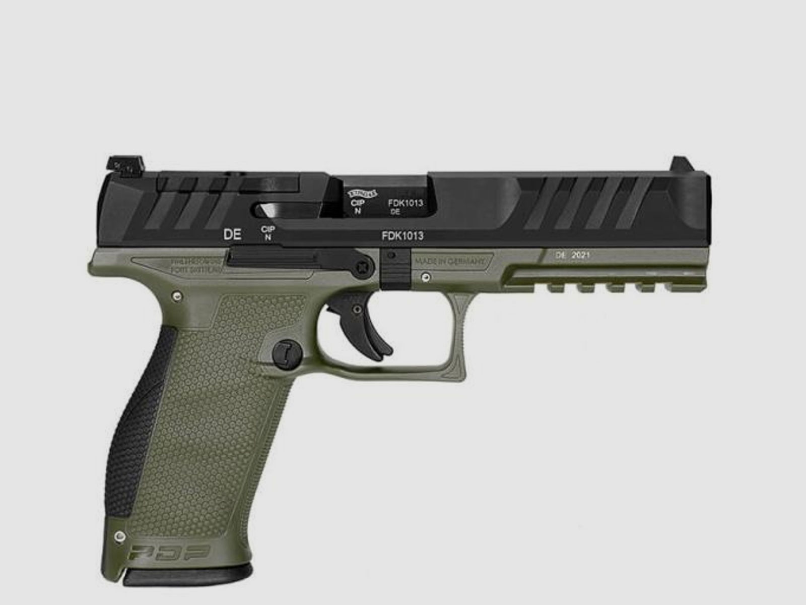 WALTHER Pistole Mod. PDP FS -5,0' OD green 9mmLuger