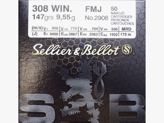 Sellier & Bellot .308Win FMJ 147grs - 400 Schuss