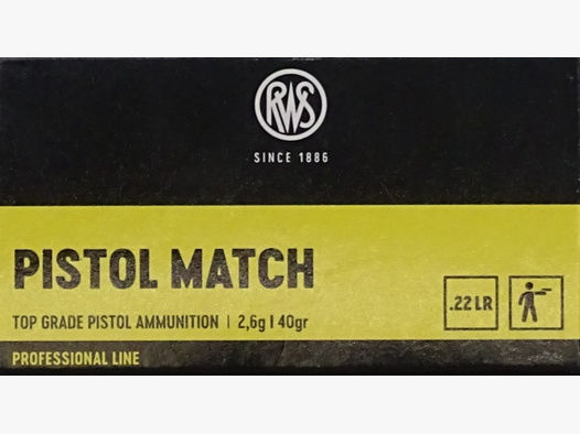 RWS .22lr Pistol Match 40grs - 500 Schuss