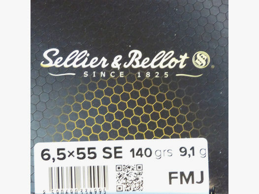 Sellier&Bellot 6,5x55SE  FMJ  – 140 grain 400 Schuss