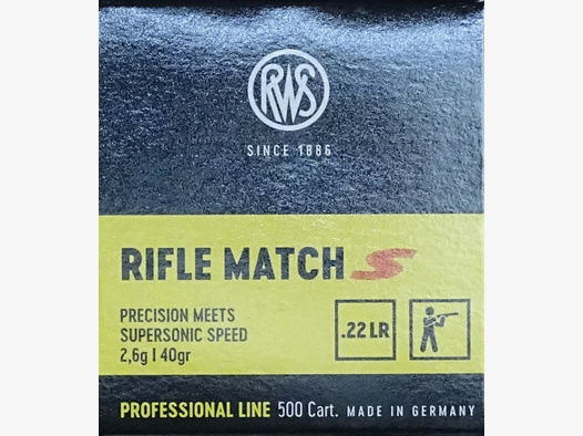 RWS .22lr Rifle Match S 40grs - 5000 Schuss