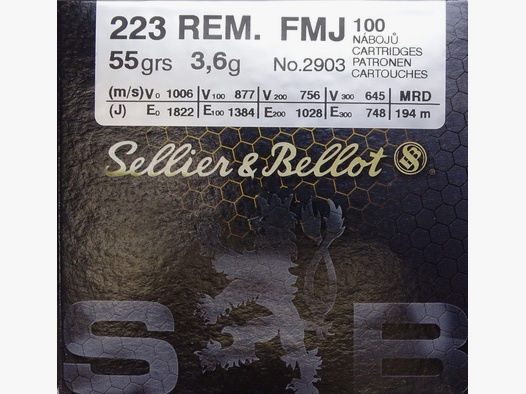 Sellier&Bellot .223rem FMJ 55grs - 800 Schuss