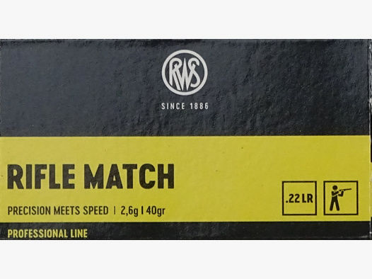 RWS Rifle Match .22lr 40grs - 500 Schuss