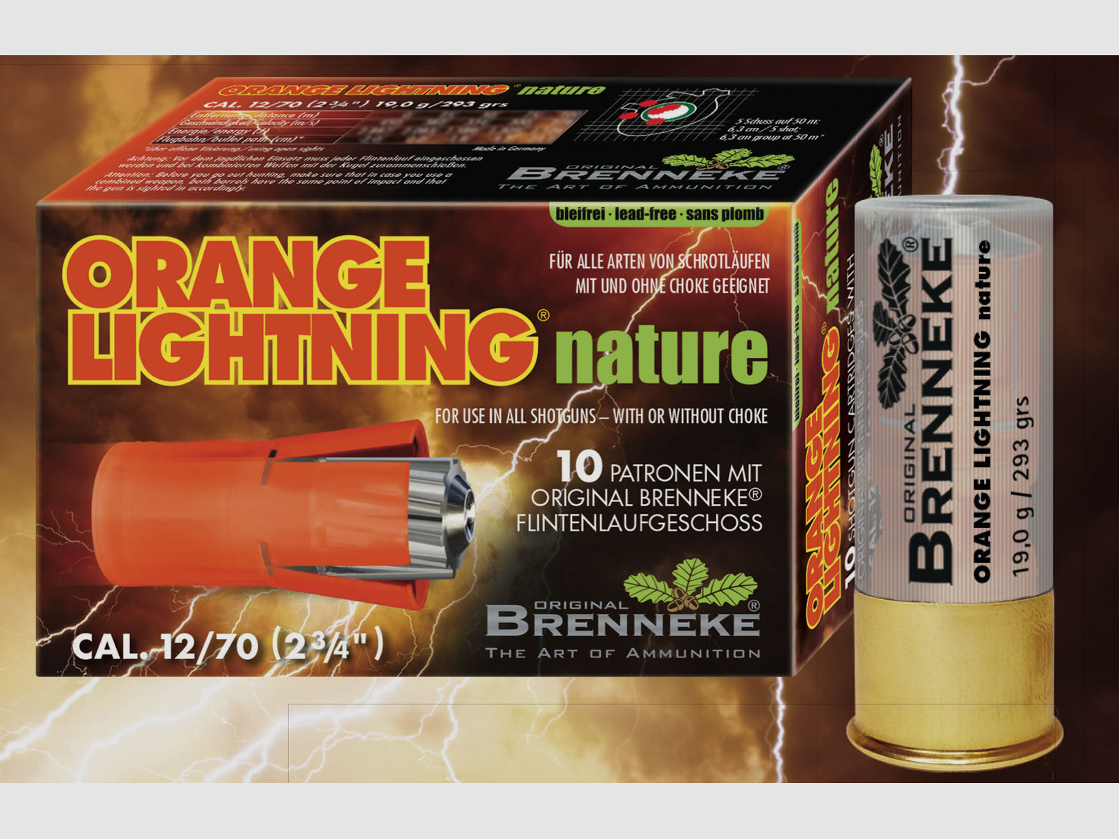 Brenneke 40675000 12/70 Orange Lightning Nature 19,0g 293 grs