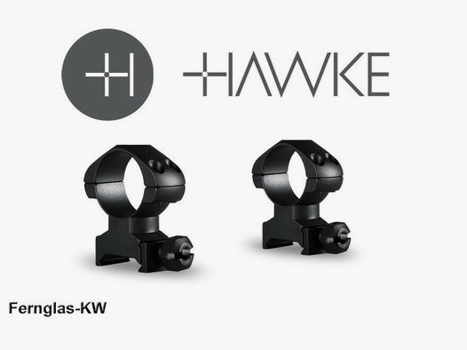 HAWKE 23002 1" 25,4mm Präzision Stahl Ringmontagen Hoch für Weaver Schiene