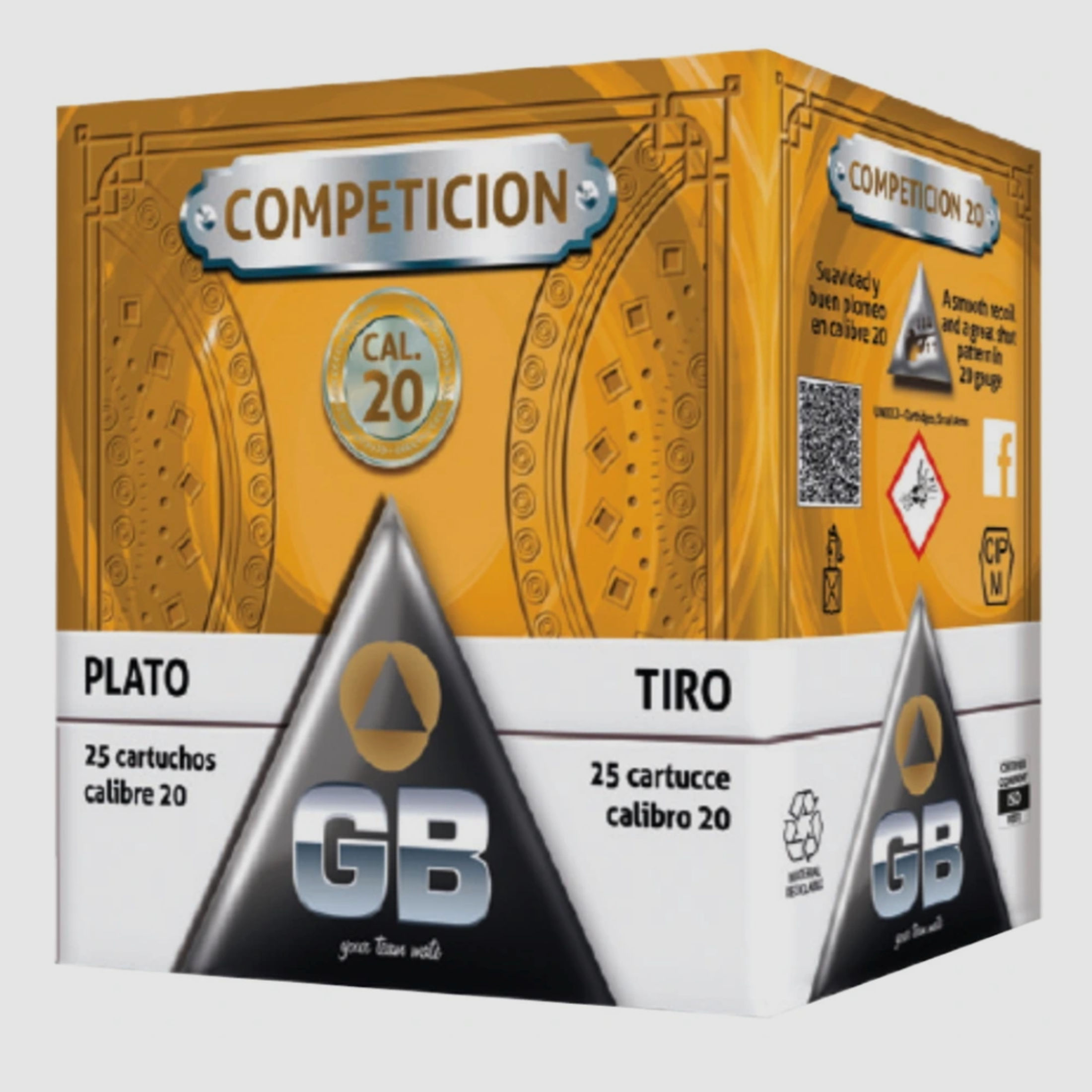 GB Competition Trap 20/70 Schrotpatronen 24g 2,4mm 25 Stück