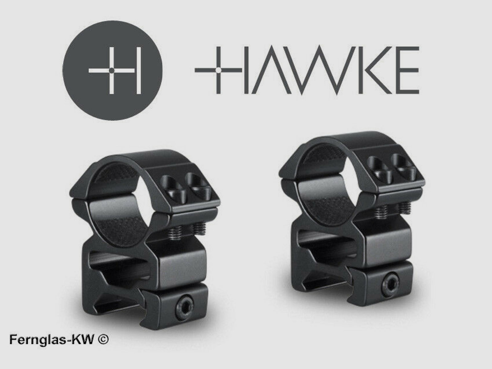 BWare HAWKE 22114 25,4mm Ringmontage Hoch für Weaver Schiene Zielfernrohr