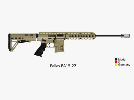 Pallas BA15-22 .22LR KK Repetierbüchse AR15 Look 1/2x20UNF Desert