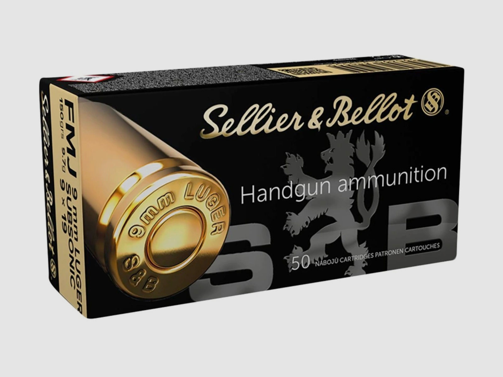 Sellier & Bellot 9mm Luger Vollmantel Subsonic 9,7g 150grs.