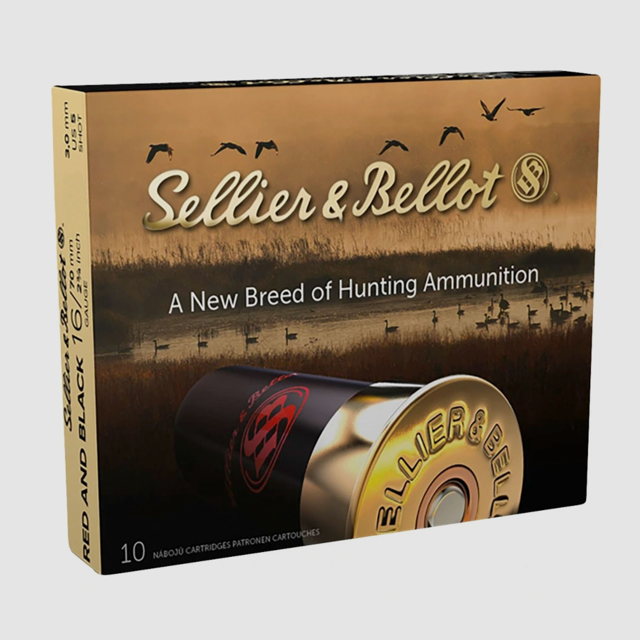 Sellier & Bellot 107461 16/70 Rot/Schwarz 3,0mm 30,1g Jagdschrot 10 Stück