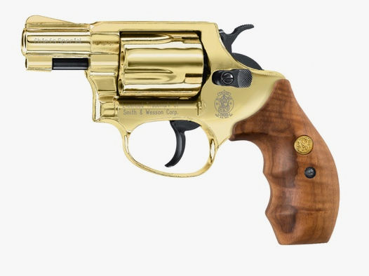 Umarex 348.02.13 Smith & Wesson Chiefs Special 9mm R.K. 24 Karat vergoldet Holzgriffschalen Pyro