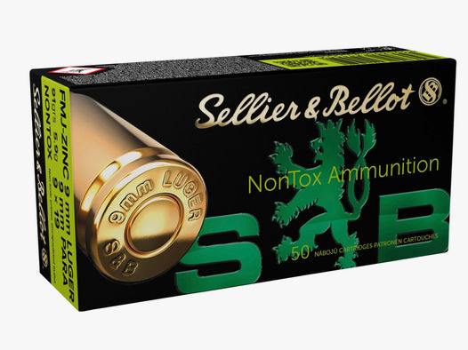 Sellier & Bellot 194372 9mm NonTox Luger Zink Rundkopf bleifrei 5,9g/91grs 50St