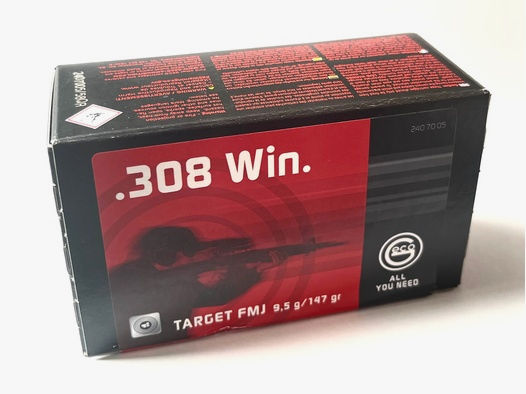 Geco 2407005 .308 Win. Target FMJ 9,5g 147grs.