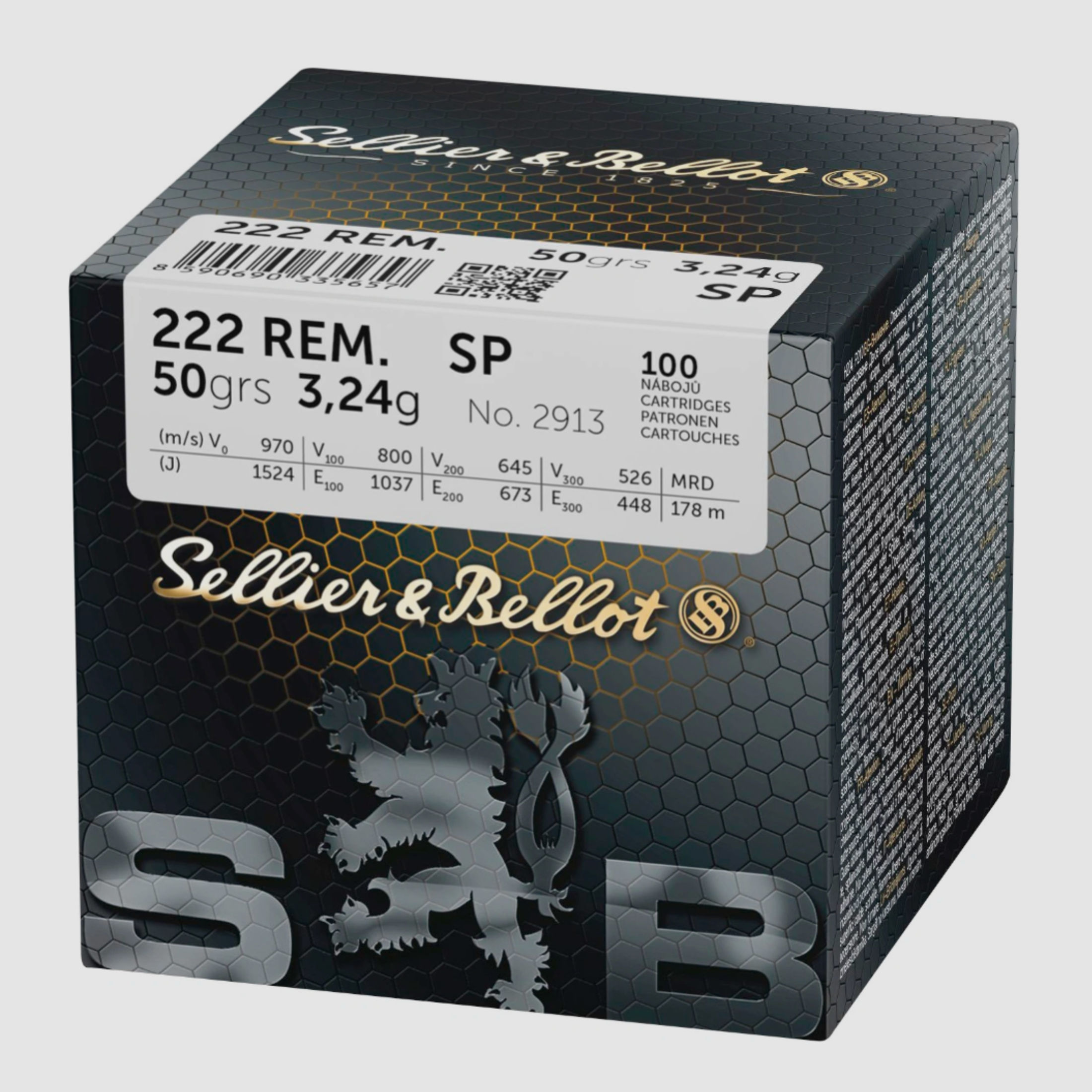 Sellier & Bellot .222 Rem. SP Teilmantel 3,24 g 50 grs. 100 Stück Büchsenmunition