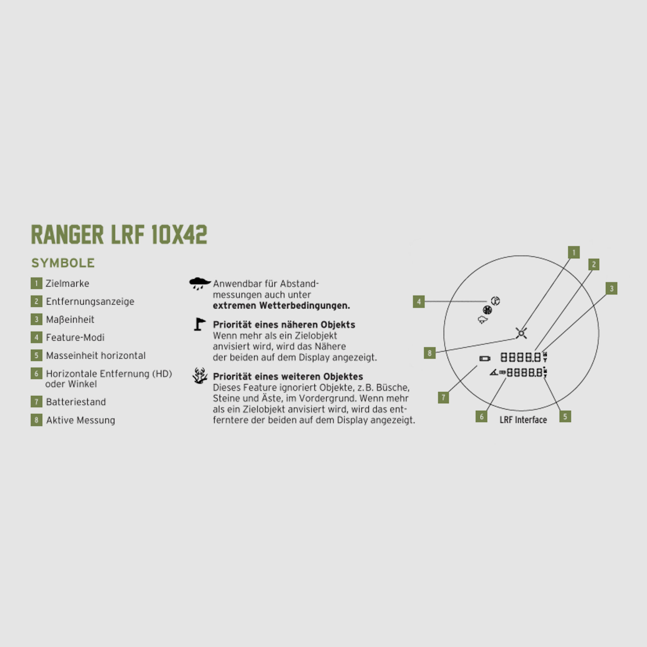 STEINER Ranger LRF 10x42 Fernglas mit Tragriemen und Tasche