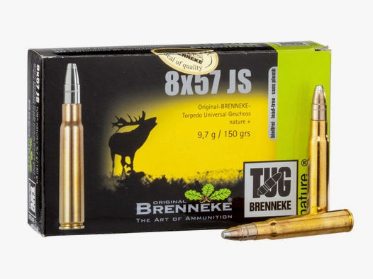 Brenneke 2004921 8x57 IS TUG nature+ 9,7g/150grs. Bleifrei Langwaffenmunition