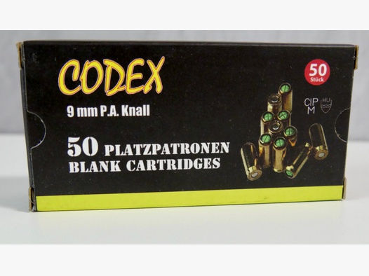 Codex Platzpatronen 9 mm P.A.Knall 50 Stk.
