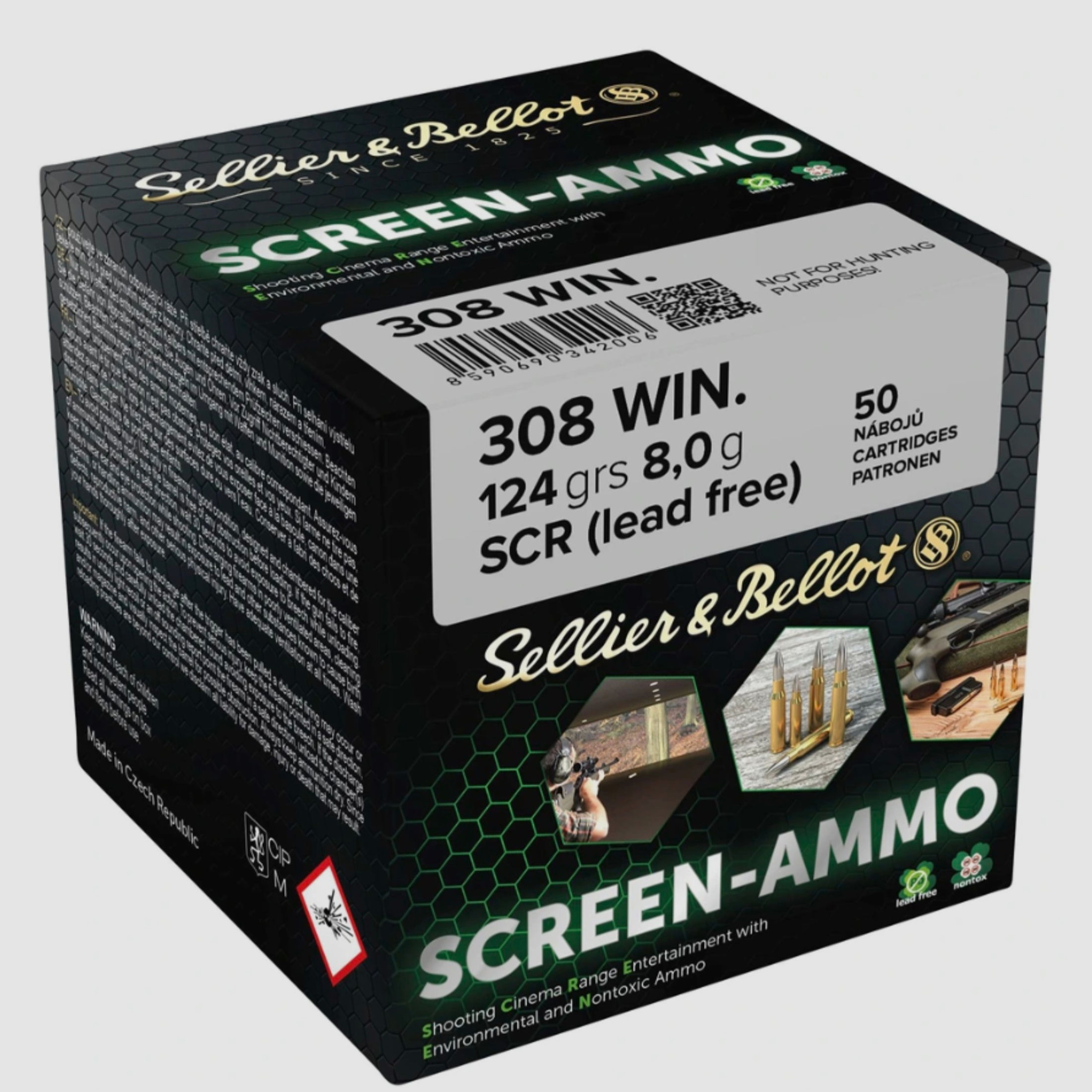 Sellier & Bellot .308 Win. Screen-Ammo SCR Zink 8,0g 124grs. 50 Stk.