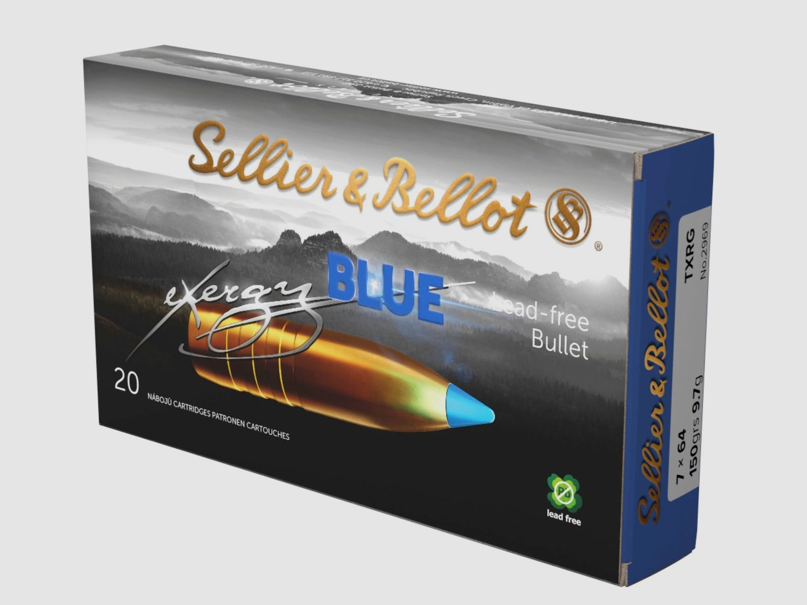 Sellier & Bellot 2003951 7x64 TXRG blue 9,7g 150grs 20 Stück bleifrei Büchsenmunition