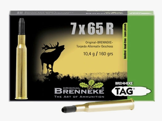Brenneke 7x65 R TAG 10,4g 160grs. Bleifrei Langwaffenmunition