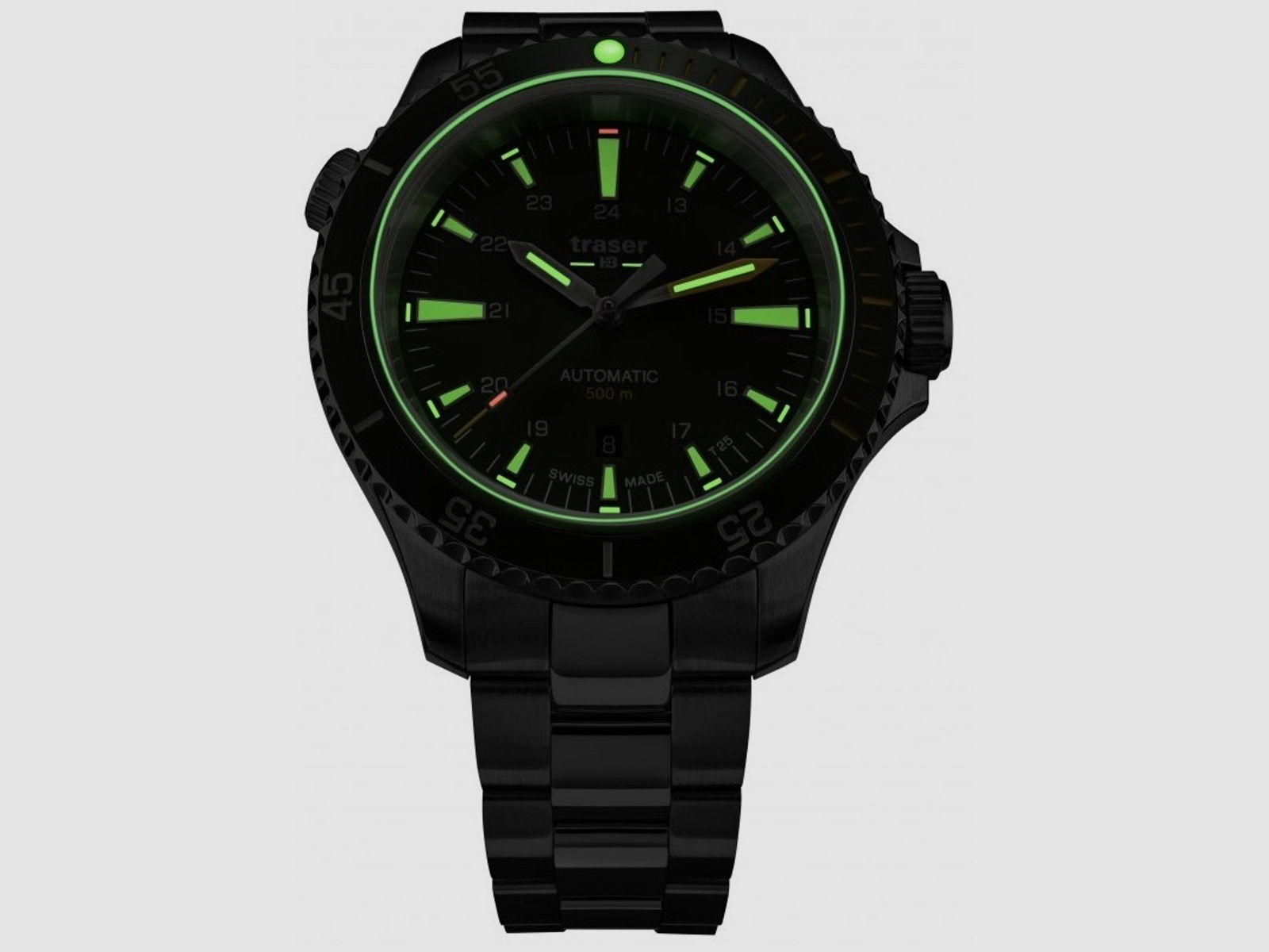 Traser H3 P67 Diver Automatic Green, Stahlband