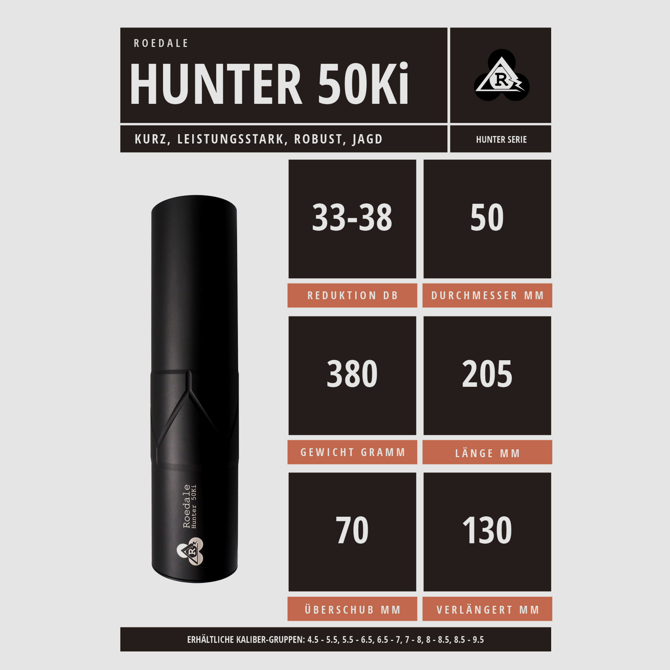 Schalldämpfer Roedale Hunter 50K+