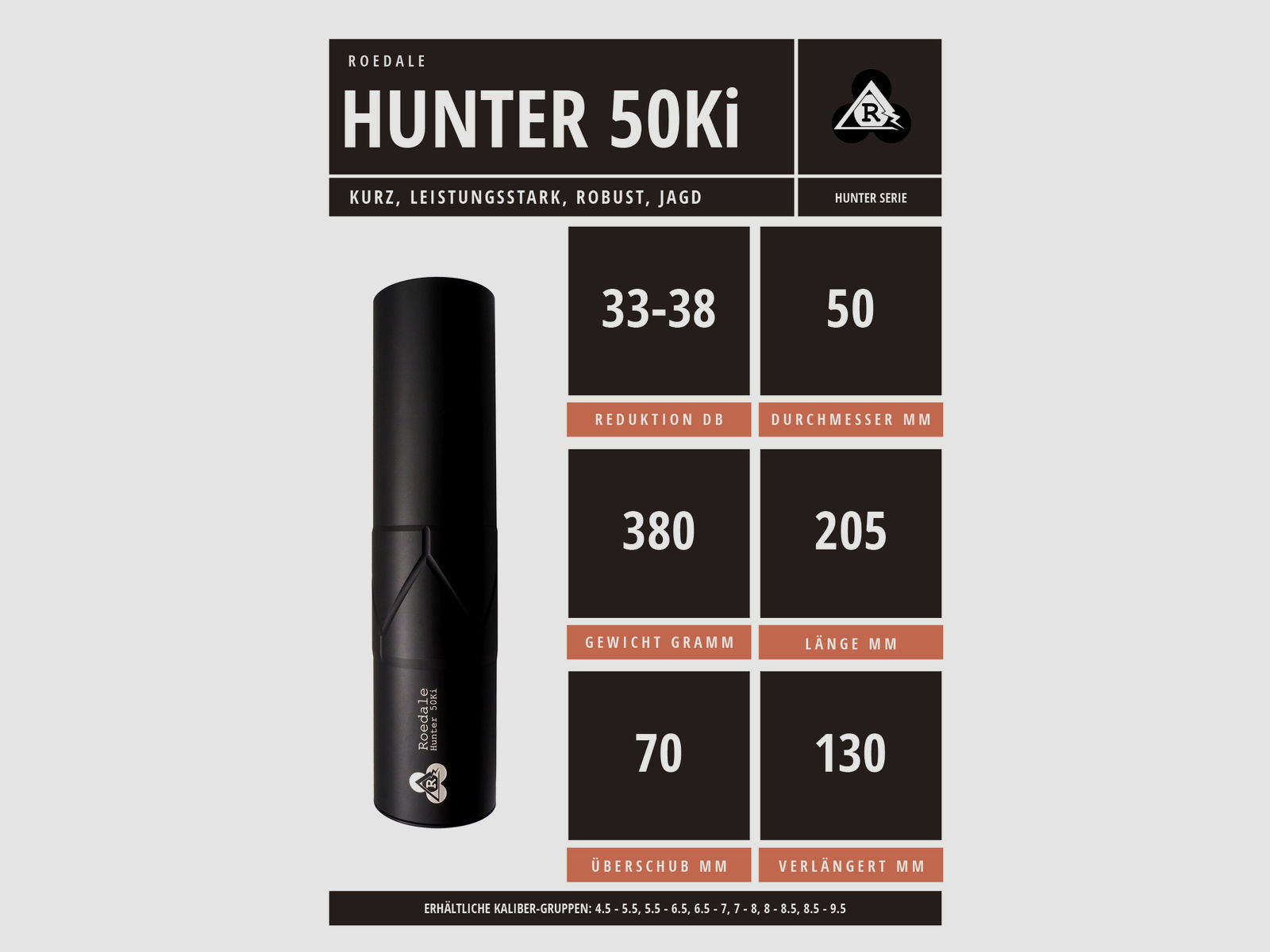 Schalldämpfer Roedale Hunter 50K+