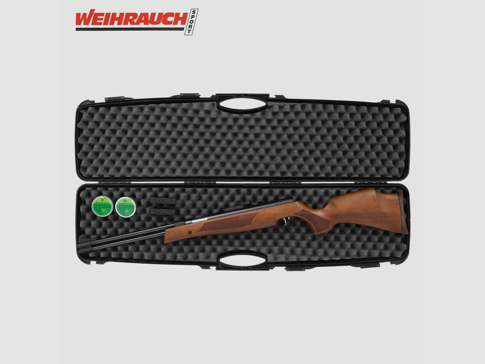 SET Luftgewehr Weihrauch HW 77 K 4,5 mm (P18) + Koffer inklusive 2 Zahlenschlösser + 1000 Diabolos