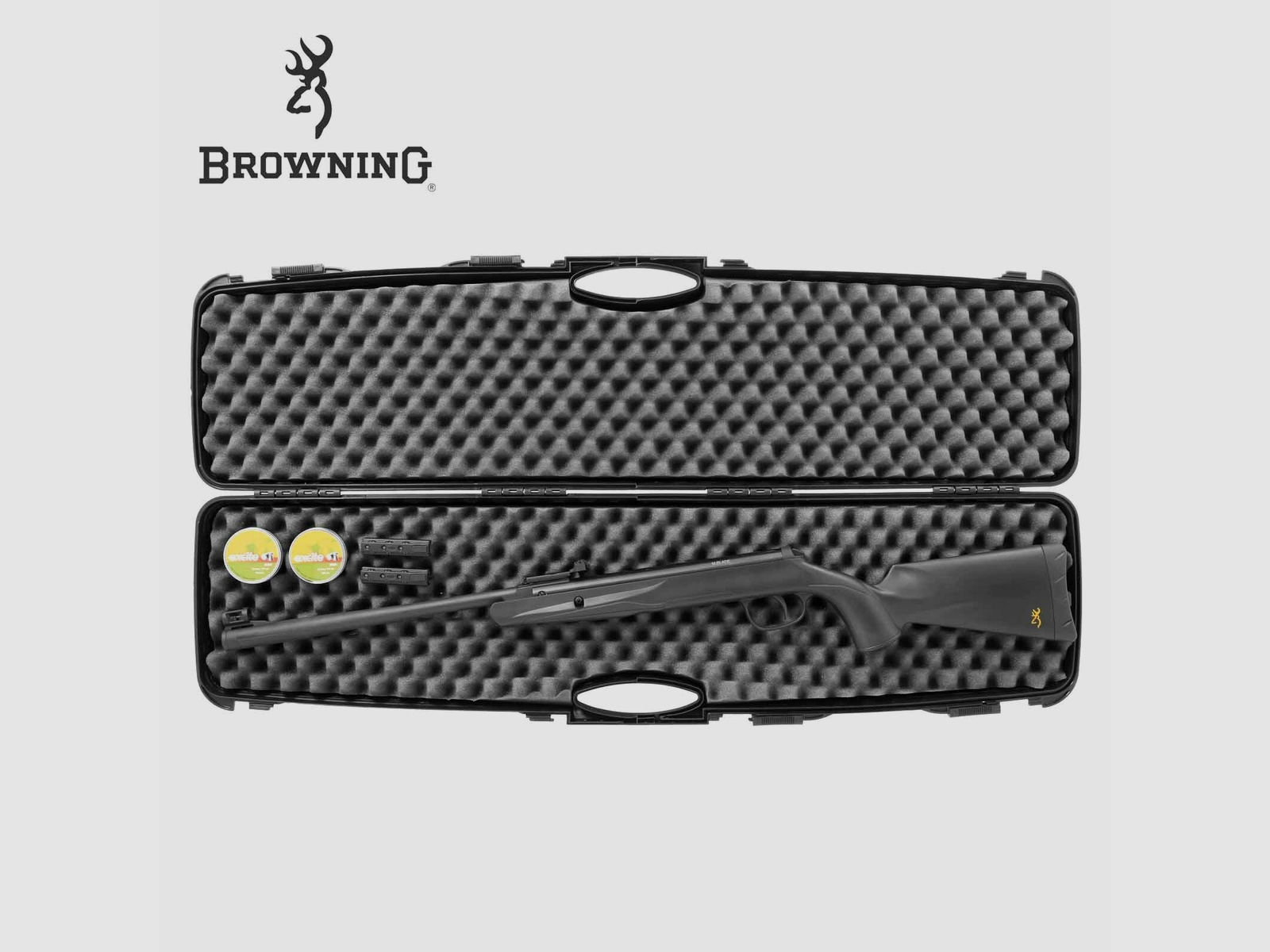 SET Luftgewehr Browning M-Blade - 4,5 mm Diabolo (P18) + Koffer inklusive 2 Zahlenschlösser + 1000 Diabolos