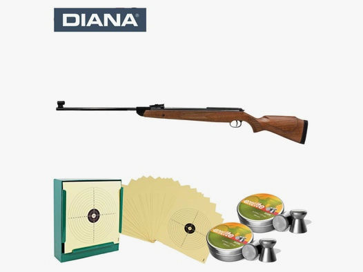 SET Diana Knicklauf Luftgewehr 350 Magnum Kaliber 4,5 mm Diabolo (P18) + 1000 Diabolos + 100 Scheiben + Kugelfang