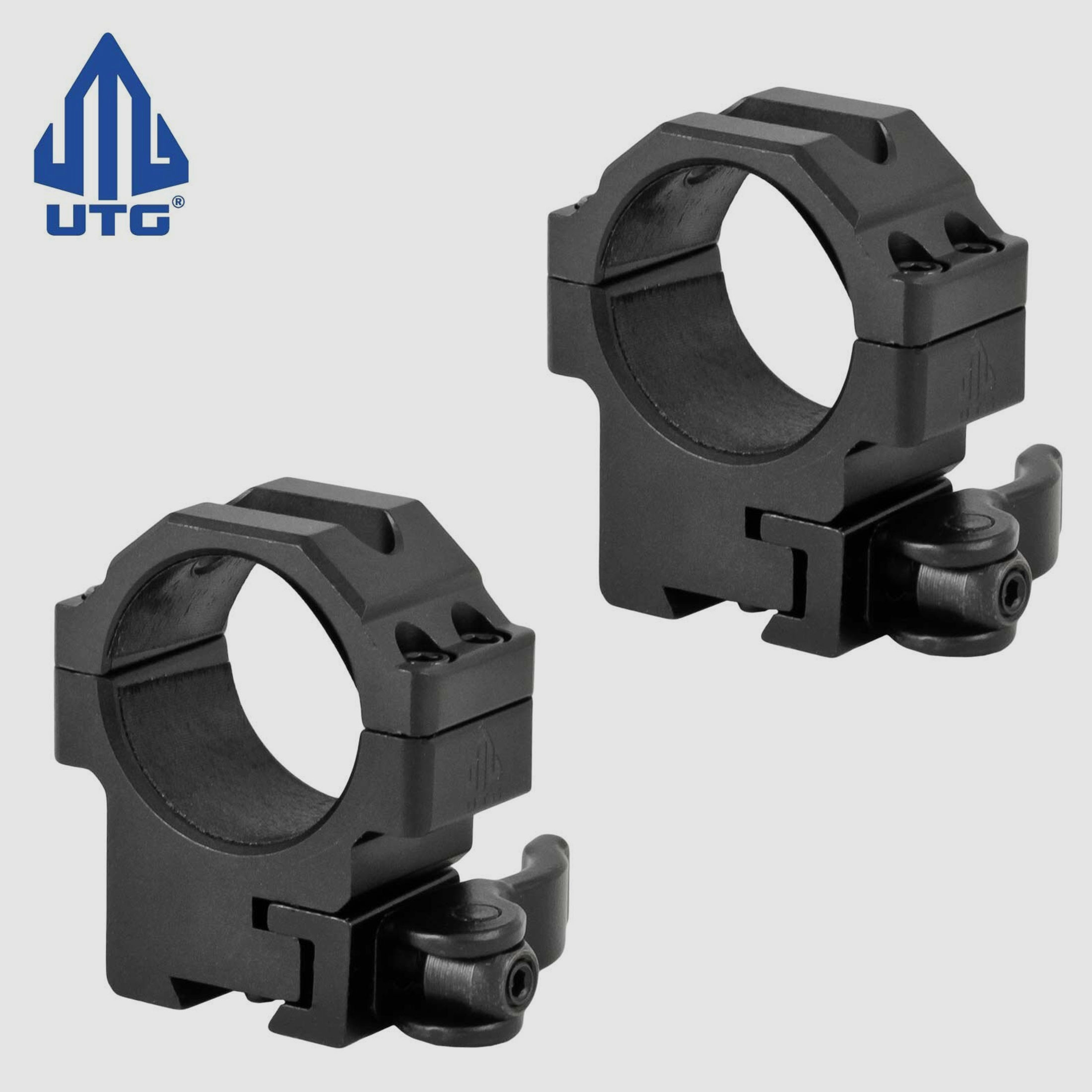 UTG 30 mm Medium QD Montageringe mit Stopperstift 22 mm breit - 2 Stück