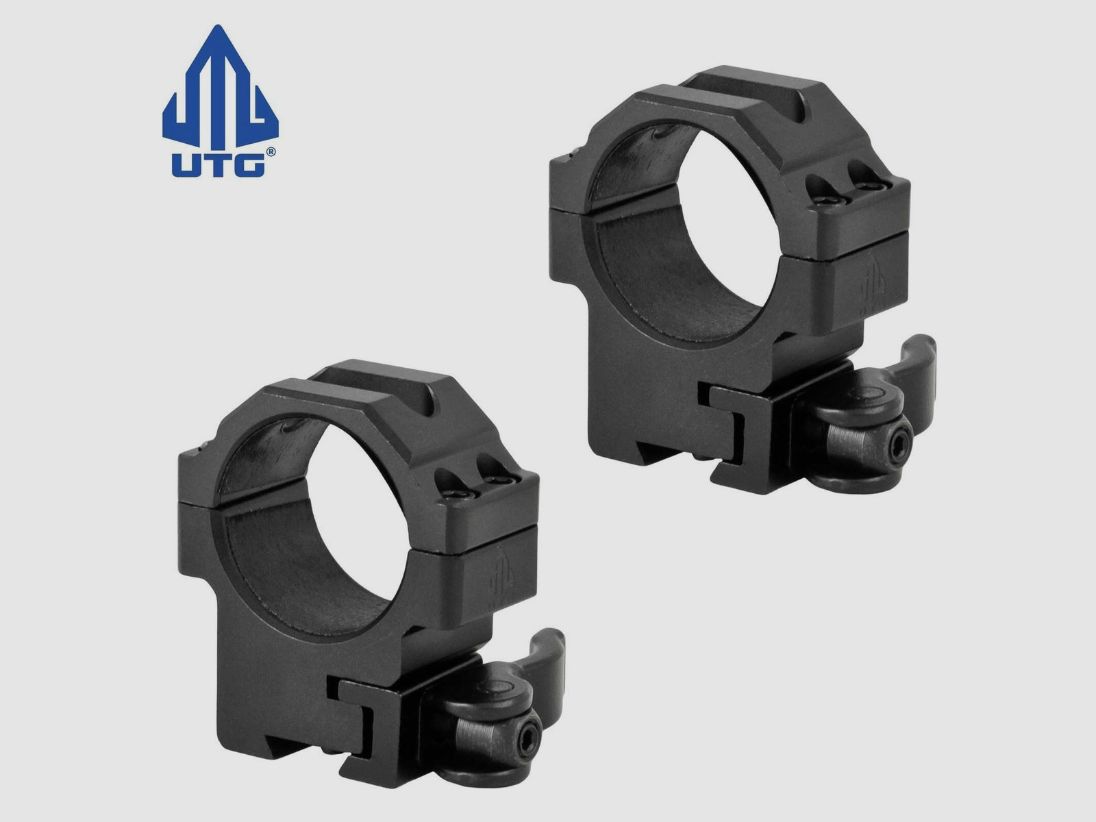 UTG 30 mm Medium QD Montageringe mit Stopperstift 22 mm breit - 2 Stück