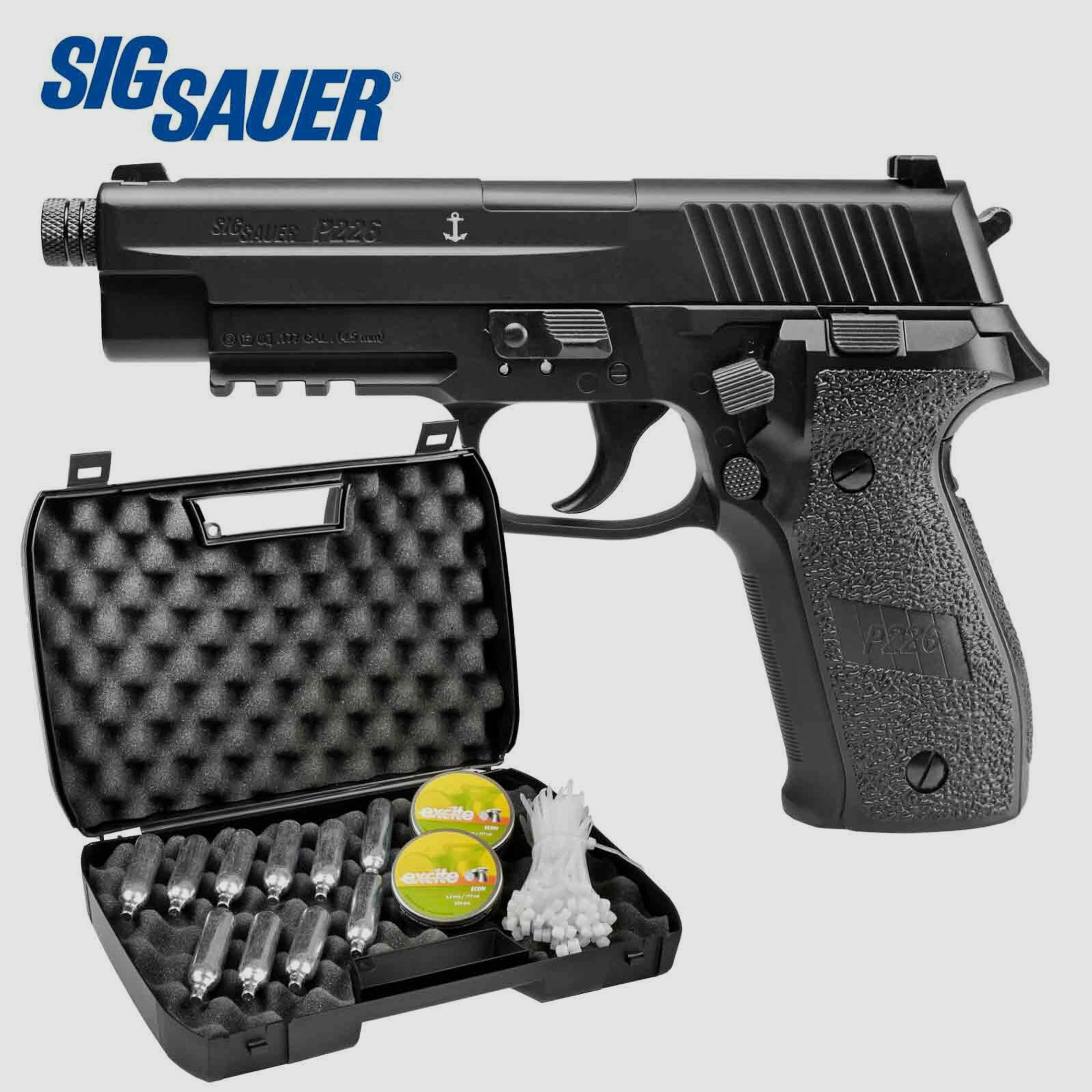 Kofferset SIG SAUER P226 Co2-Pistole Schwarz 4,5 mm Diabolo (P18) -  Gunfinder