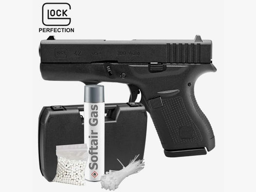 Komplettset Glock 42 Softair-Pistole Kaliber 6 mm BB Gas Blowback (P18)