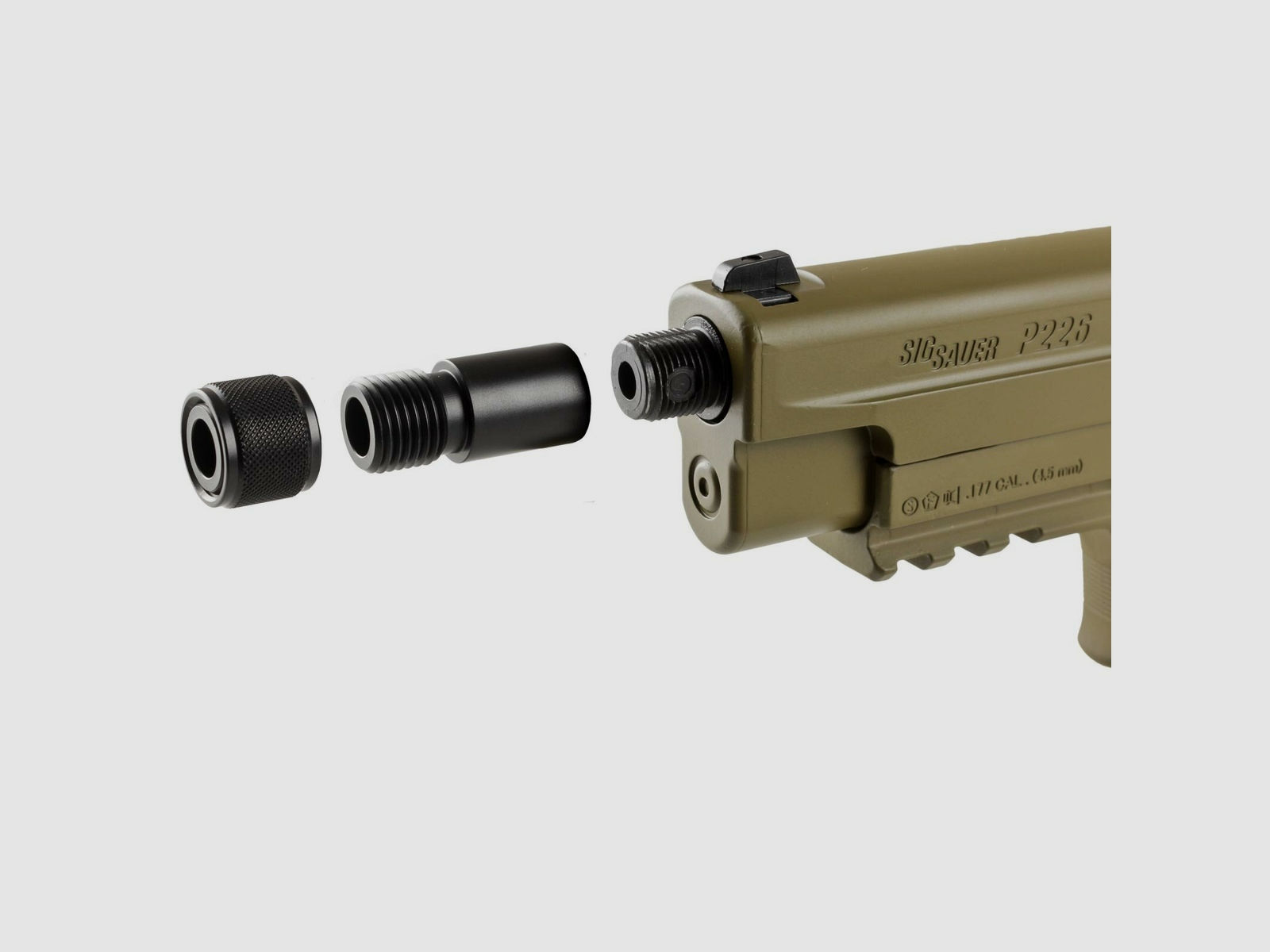 Schalldämpferadapter auf 1/2" UNF für Sig Sauer P226 Co2-Pistole